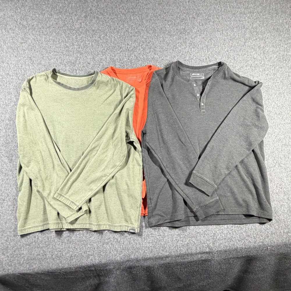 Eddie Bauer Mens XL Long Sleeve Shirt Bundle Henley Thermal Legendwash Lot of 3